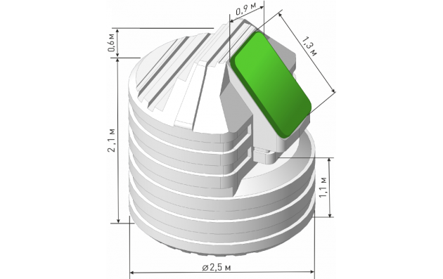 Пластиковый погреб Чистовод 2500Н